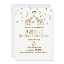 Zwei Elefanten & Herz-Gold-Hochzeit im Herbst-Einl