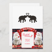 Zwei Elefanten-Liebe-Silhouetten Einladung (Vorne/Hinten)