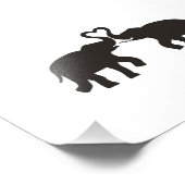Zwei Elefanten-Liebe-Silhouetten Fotodruck (Ecke)