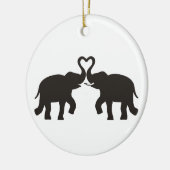 Zwei Elefanten-Liebe-Silhouetten Keramik Ornament (Links)