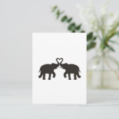 Zwei Elefanten-Liebe-Silhouetten Postkarte (Stehend Vorderseite)