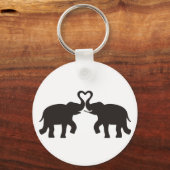 Zwei Elefanten-Liebe-Silhouetten Schlüsselanhänger (Vorderseite)
