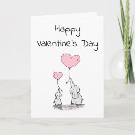 Zwei Elefanten mit Balloons Valentinstag Card Feiertagskarte