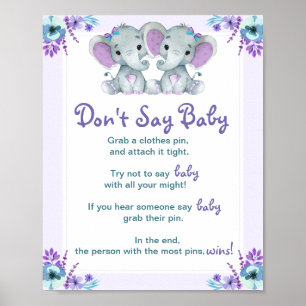 Zwei Elefanten sagen kein Baby Girl Duwer Game Poster