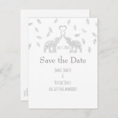 Zwei Elefanten Silberne Hochzeit im Herbst Save th Ankündigungspostkarte (Vorne/Hinten)