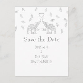 Zwei Elefanten Silberne Hochzeit im Herbst Save th Ankündigungspostkarte