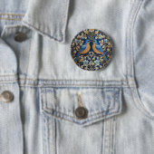 Zwei elegante Blue Birds William Morris Inspiriert Button (Beispiel)