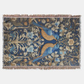 Zwei elegante Blue Birds William Morris Inspiriert Decke (Vorderseite)