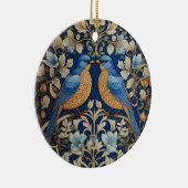 Zwei elegante Blue Birds William Morris Inspiriert Keramik Ornament (Rechts)