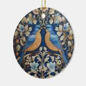 Zwei elegante Blue Birds William Morris Inspiriert Keramik Ornament (Links)
