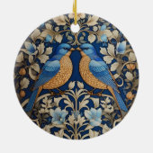 Zwei elegante Blue Birds William Morris Inspiriert Keramik Ornament (Hinten)