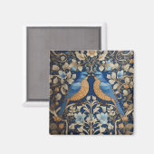 Zwei elegante Blue Birds William Morris Inspiriert Magnet (Vorderseite/Rückseite)