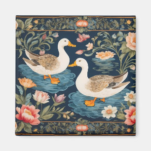 Zwei elegante Ducks William Morris Inspiriert Magnet