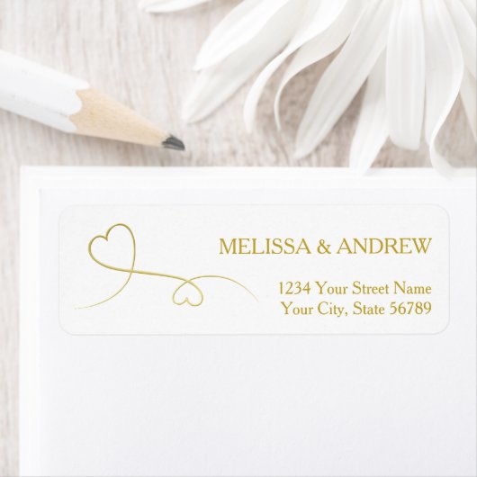 Zwei elegante Goldherzen (Insitu)