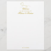 Zwei elegante Goldherzen | Begrüßungsbrief (Vorderseite)