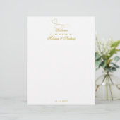 Zwei elegante Goldherzen | Begrüßungsbrief (Stehend Vorderseite)