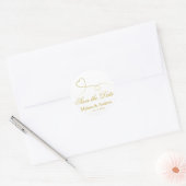 Zwei elegante Goldherzen | Hochzeit "Save the Date Runder Aufkleber (Umschlag)