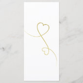 Zwei elegante Goldherzen | Hochzeitsmenü Menükarte (Rückseite)
