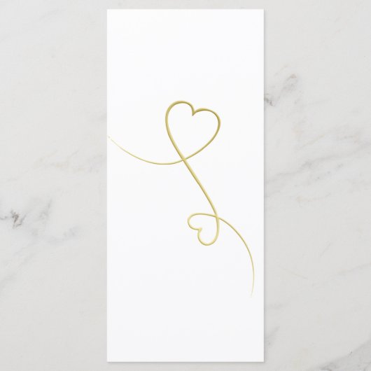 Zwei elegante Goldherzen | Hochzeitsmenü Menükarte (Rückseite)