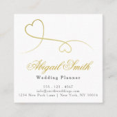 Zwei elegante Goldherzen | Quadratische Visitenkarte (Vorderseite)