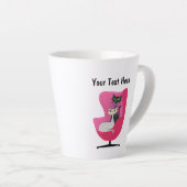 Zwei elegante Katzen aus dem Mittelalter mit rosa Milchtasse (Rechte Ecke)