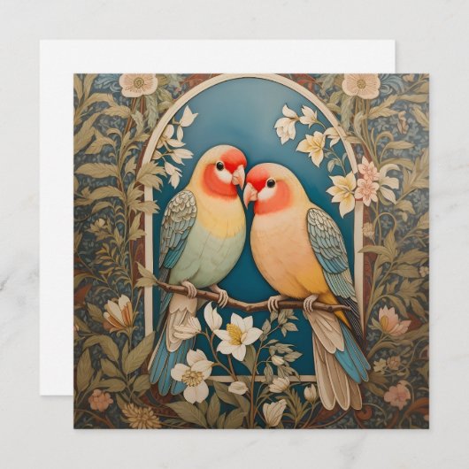 Zwei elegante Lovebirds Vintag (Vorne/Hinten)
