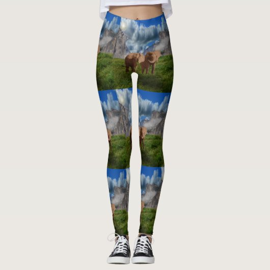 Zwei elegante Ölfarbe, Leggings (Vorderseite)