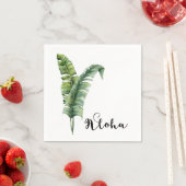Zwei elegante Palm Blätter Tropical Aloha Wedding Serviette (Beispiel)