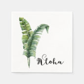 Zwei elegante Palm Blätter Tropical Aloha Wedding Serviette (Vorderseite)