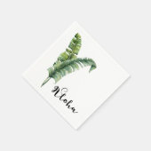 Zwei elegante Palm Blätter Tropical Aloha Wedding Serviette (Ecke)