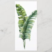 Zwei elegante Palm Blätter Tropical Wedding Menu Menükarte (Rückseite)