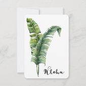 Zwei elegante Palm Blätter Tropical Wedding RSVP (Rückseite)