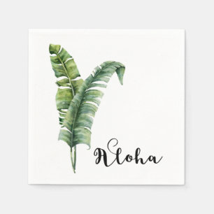 Zwei elegante Palmwedel Tropische Aloha-Hochzeit Serviette