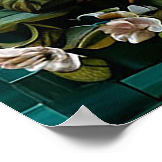 Zwei elegante Schwäne mit Kronen Poster (Ecke)