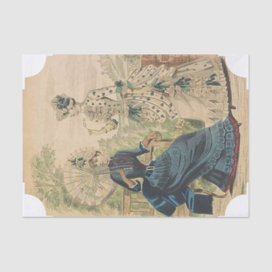 Zwei elegante Viktorianische Frauenfachbuch Seidenpapier (Vorderseite)