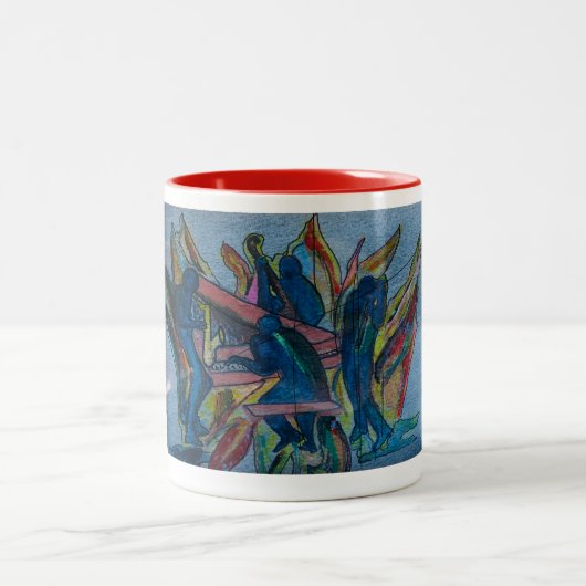 Zwei elf-Unzen-Tasse Zweifarbige Tasse (Mittel)