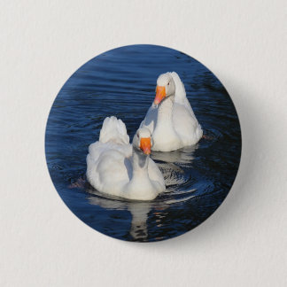 Zwei Emden Gänse II Button