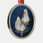 Zwei Emden Gänse II Silbernes Ornament (Rechts)