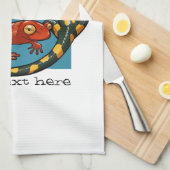 Zwei engagierte lächelnde Cartoon Salamander Geschirrtuch (Viertel Falte)