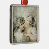 Zwei Engel, 18. Jahrhundert Silbernes Ornament (Rechts)