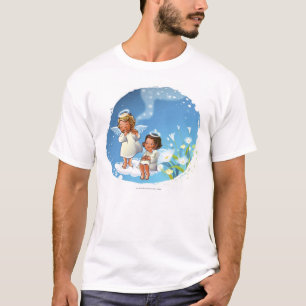 Zwei Engel, die auf den Wolken sitzen T-Shirt