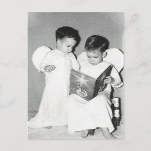 Zwei Engel für Weihnachten Postkarte (Vorderseite)