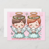 Zwei Engel, himmlische Wächter Postkarte (Vorne/Hinten)