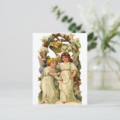 Zwei Engel läuten eine Glocke, Vintager Urlaub Postkarte (Stehend Vorderseite)