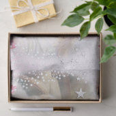 Zwei Engel mit Blume Border auf rosa Decoupage Seidenpapier (Geschenk)