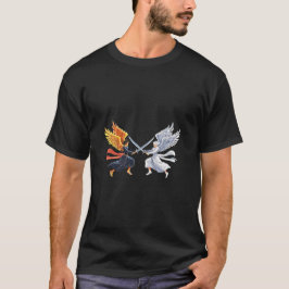 Zwei Engel mit großem Schwert mit offenen Flügeln T-Shirt