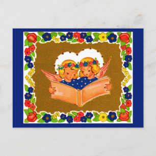 zwei Engel singen Postkarte