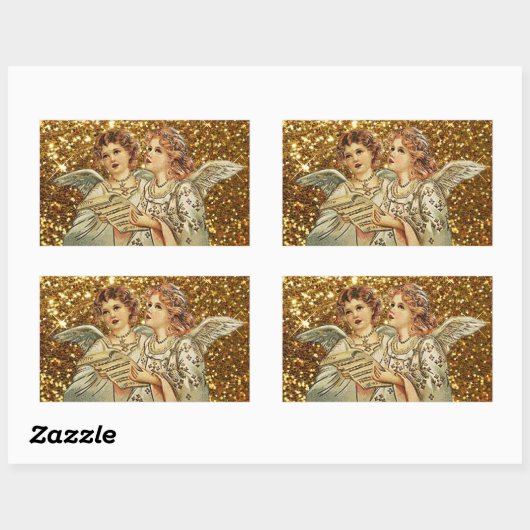 Zwei Engel singende Weihnachtslieder Stickers (Blatt)
