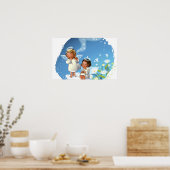 Zwei Engel sitzen auf den Wolken Poster (Küche)
