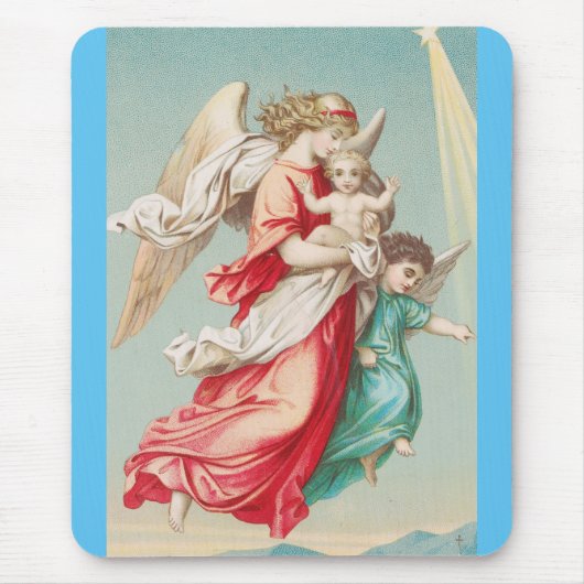 Zwei Engel tragen ein kleines Kind Mousepad (Vorne)
